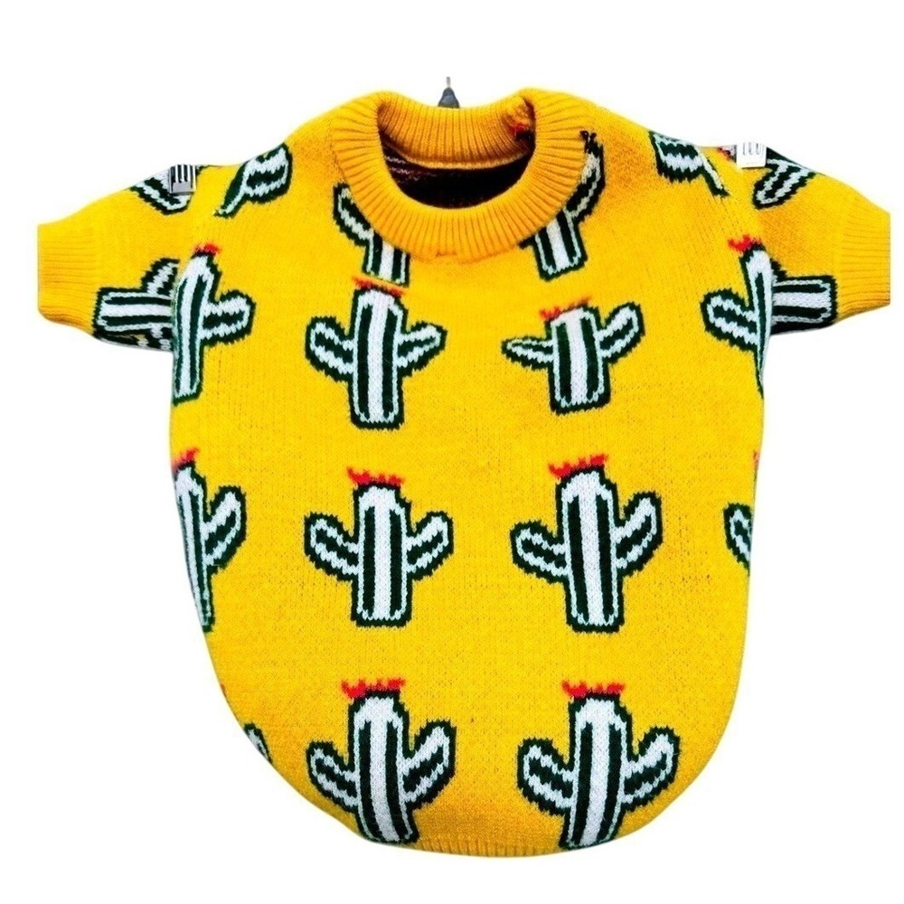 Cactus Yellow Dog Sweater Pet Size Small